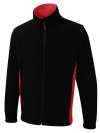 UC617 Two Tone Full Zip Fleece Black / Red colour image