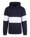 FR803 Heavyweight Panelled Hoodie Navy / White colour image