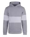FR803 Heavyweight Panelled Hoodie Heather Grey / White colour image