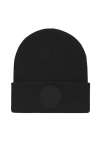UC412 Circular Patch Beanie Black colour image