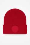 UC412 Circular Patch Beanie Red colour image
