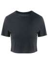 CUST CROP TOP CUST CROP TOP solid black colour image