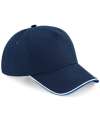 BB25C B25C Beechfield Authentic Piped 5 Panel Cap French Navy / Bright Royal / Whte colour image