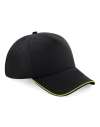 BB25C B25C Beechfield Authentic Piped 5 Panel Cap Black / Lime Green colour image