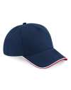 BB25C B25C Beechfield Authentic Piped 5 Panel Cap F Navy / Classic Red / White colour image