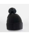 BB443B B443B Beechfield Kids Snowstar® Patch Beanie Black / Graphite colour image