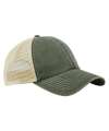BB672 B672 Beechfield 6 Panel Vintage Trucker Cap Vintage Olive / Stone colour image