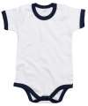 BZ19 BabyBugz Baby Ringer Bodysuit White / Nautical Navy colour image