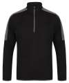 LV571 Finden + Hales Contrast Zip Neck Midlayer Top Black / Gunmetal colour image
