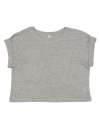 M96 Mantis Ladies Organic Cropped T-Shirt Heather Grey Melange colour image