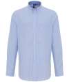PR238 Premier Long Sleeve Striped Oxford Shirt White / Light Blue colour image