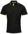 PR618 Premier Contrast Coolchecker® Piqué Polo Shirt Black / Lime colour image