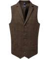 PR625 Premier Herringbone Waistcoat Brown colour image
