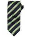 PR783 Premier Waffle Stripe Tie Black / Lime colour image