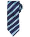 PR783 Premier Waffle Stripe Tie Navy / Turquoise colour image