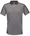 RG424 TRS174 Regatta Contrast Quick Wicking Piqué Polo Shirt Black / Seal colour image