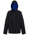 RG454 TRA705 Regatta Navigate Two Layer Hooded Soft Shell Jacket Black / NEW ROYAL colour image