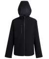 RG454 TRA705 Regatta Navigate Two Layer Hooded Soft Shell Jacket Black / Seal colour image