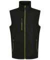 RG455 TRA915 Regatta Navigate Two Layer Soft Shell Bodywarmer Black / Lime colour image