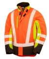 RS506 R506X Result Recycled Three Layer Printable 3-Tone Safety Soft Shell Jacket Fluorescent Yellow / Fluorescent Orange / Black colour image