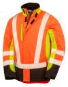 RS506 R506X Result Recycled Three Layer Printable 3-Tone Safety Soft Shell Jacket Fluor Yellow / Fluor Orange / Black colour image