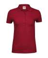 T145 145 Tee Jays Ladies Luxury Stretch Polo Shirt Deep Red colour image
