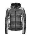 T9611 9611 Tee Jays Ladies Crossover Hooded Padded Outdoor Jacket Sport Grey / Grey melange colour image