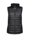 T9625 9625 Tee Jays Ladies Crossover Padded Bodywarmer Black/Black colour image