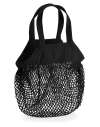 W151 Westford Mill Organic Cotton Mini Mesh Grocery Bag Black colour image