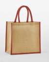 W477 Westford Mill Natural Starched Jute Mini Gift Bag Natural colour image