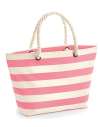 W680 Westford Mill Nautical Beach Bag Natural / Pink colour image