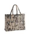 W930 Westford Mill Tie Dye Canvas Tote Bag Sand Black Tie Dye colour image