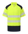 YK018 HVJ230 Yoko Mandarin Collar Zip Piqué Polo Shirt Yellow  colour image