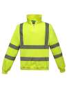 YK033 HVK06 Yoko Hi-Vis Zip Neck Sweatshirt Hi-Vis Yellow colour image