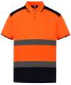YK104 HVW120 Yoko Top Cool Open Mesh Waistcoat Orange / Navy colour image