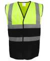 YK111 HVW122 Yoko Two Tone Waistcoat Yellow  / Black colour image
