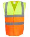 YK111 HVW122 Yoko Two Tone Waistcoat Yellow  / Orange colour image