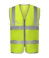 YK113 HVW103 Yoko Zip ID Two Band & Braces Waistcoat Hi-Vis Yellow colour image
