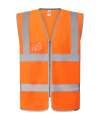 YK113 HVW103 Yoko Zip ID Two Band & Braces Waistcoat Hi-vis Orange colour image