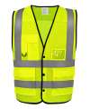YK114 HVW860 Yoko Superior Eco Mesh Button Waistcoat Yellow  colour image