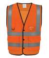 YK114 HVW860 Yoko Superior Eco Mesh Button Waistcoat Hi-vis Orange colour image