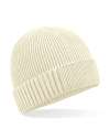 BB438N B438N Beechfield Organic Cotton Engineered Patch Beanie Sand colour image