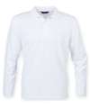 H478 Henbury Unisex Long Sleeve Coolplus® Piqué Polo Shirt White colour image