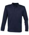 H478 Henbury Unisex Long Sleeve Coolplus® Piqué Polo Shirt Navy colour image