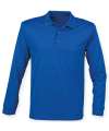 H478 Henbury Unisex Long Sleeve Coolplus® Piqué Polo Shirt Royal Blue colour image