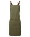 PR182 Premier Clip 'n' Clasp Cross Back Bib Apron Olive Green colour image