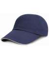 RC024B RC024J Result Kids Low Profile Heavy Brushed Cotton Cap Navy / White colour image