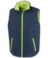 RS239 R239X Result Recycled Thermoquilt Gilet Navy / Lime Green colour image