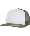 F6006W 6006W Flexfit Contrast Trucker Cap Olive Green / White / Loden colour image