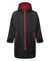 TR800 Tridri® Recycled all-seasons waterproof changing robe Black / Fire Red colour image